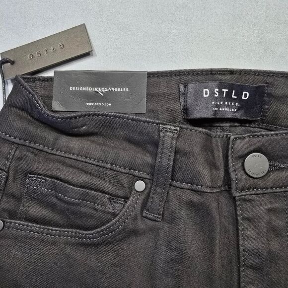 DSTLD Black Skinny Jeans Stretch Grunge Rips Distressed Denim Womens 28 Classic - Picture 10 of 13